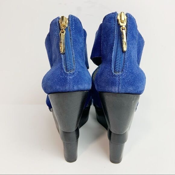 DVF Opal Leather & Wood Platform Wedge Sz 8 - Picture 3 of 8